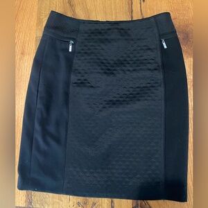 White House Black Market Classic Lined Black Pencil Skirt, Extra Details, Size 4